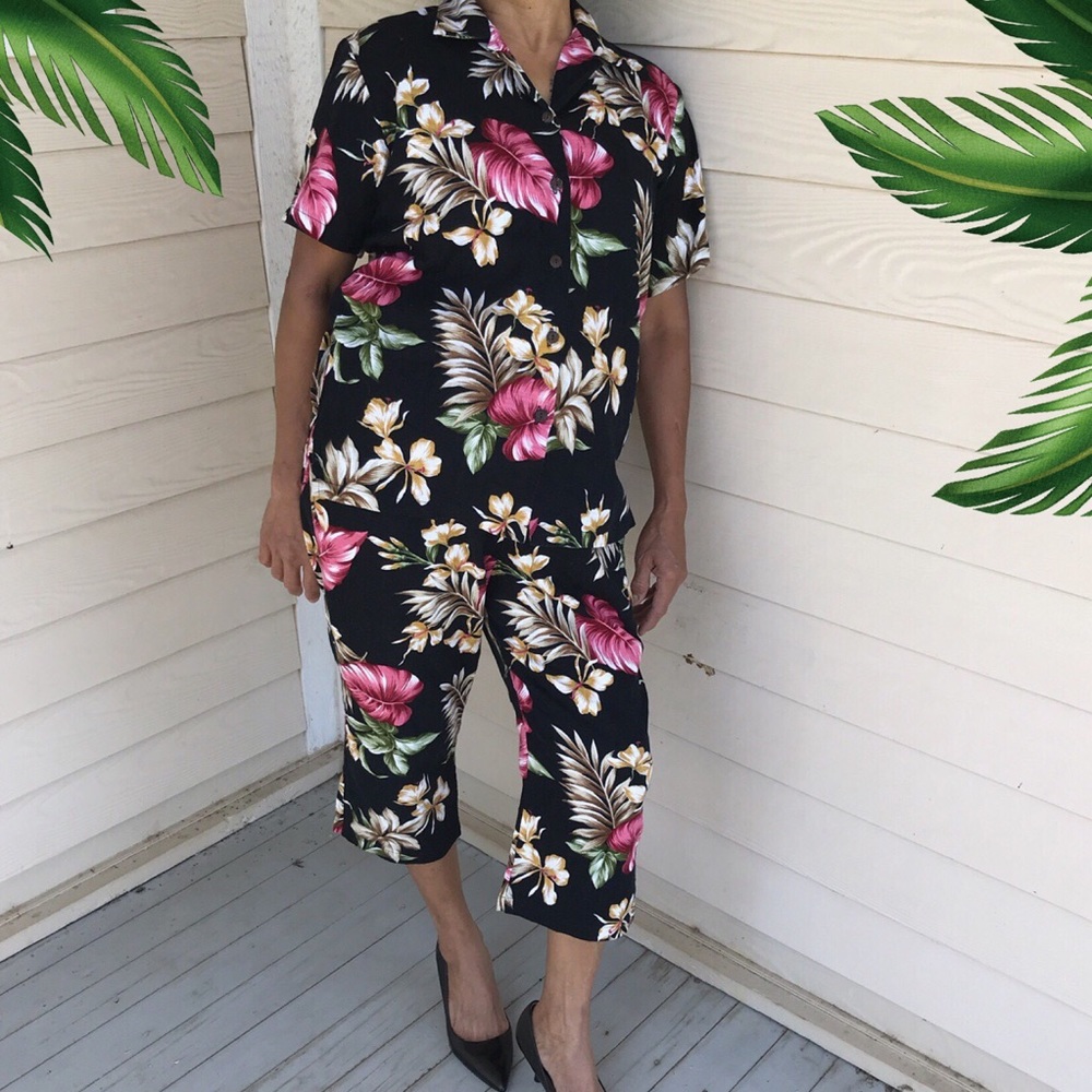 Vintage Hawaiian Tropical 2 piece Set